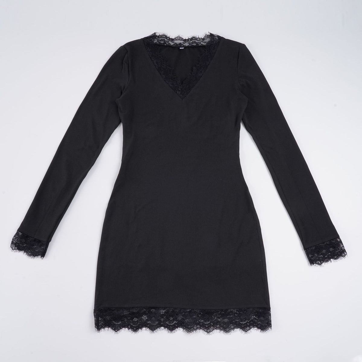 Midi Dress with Floral Lace and V-Neck for Women