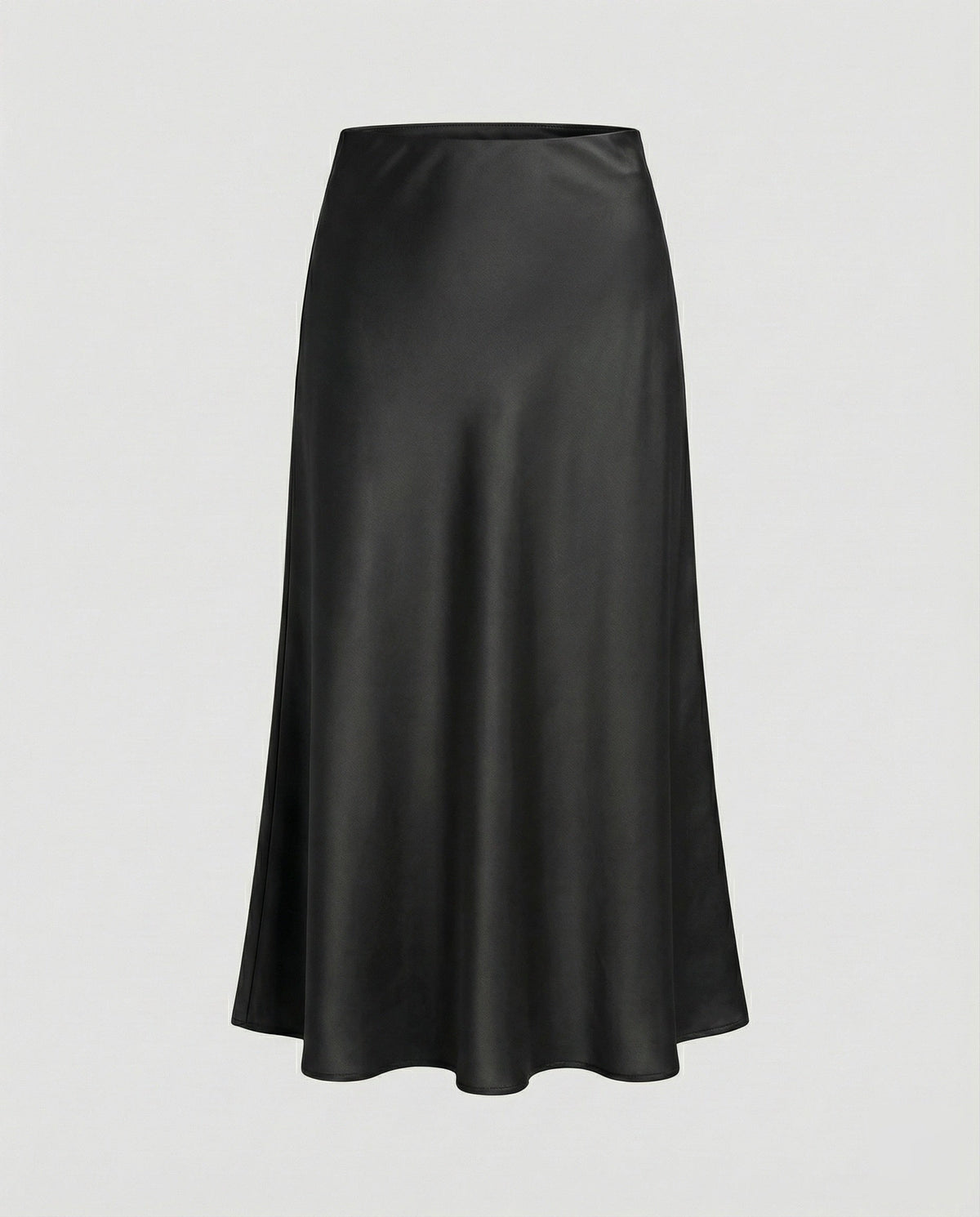 Midi Skirt with Bias Cut and Satin-Look Finish for Women