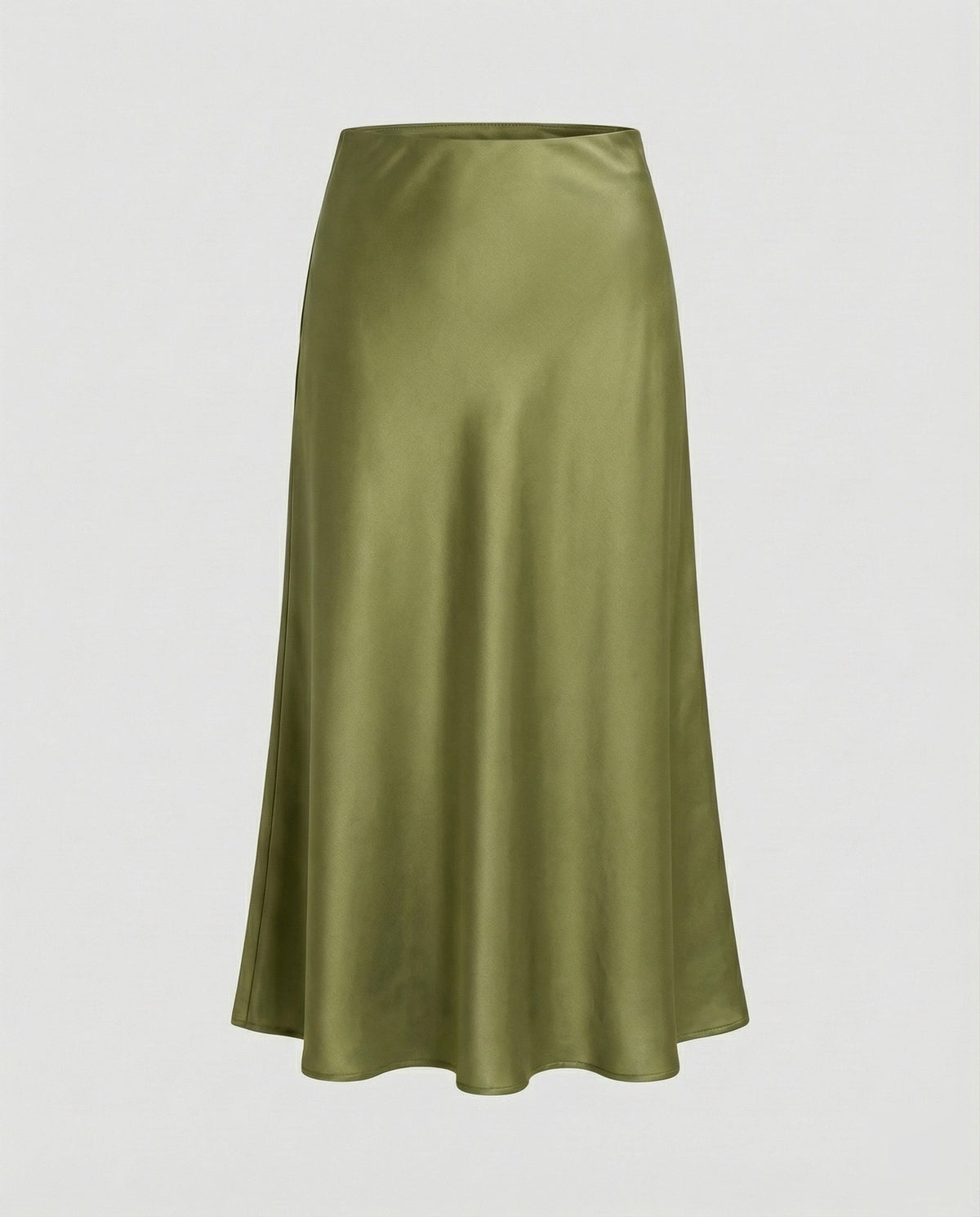 Midi Skirt with Bias Cut and Satin-Look Finish for Women
