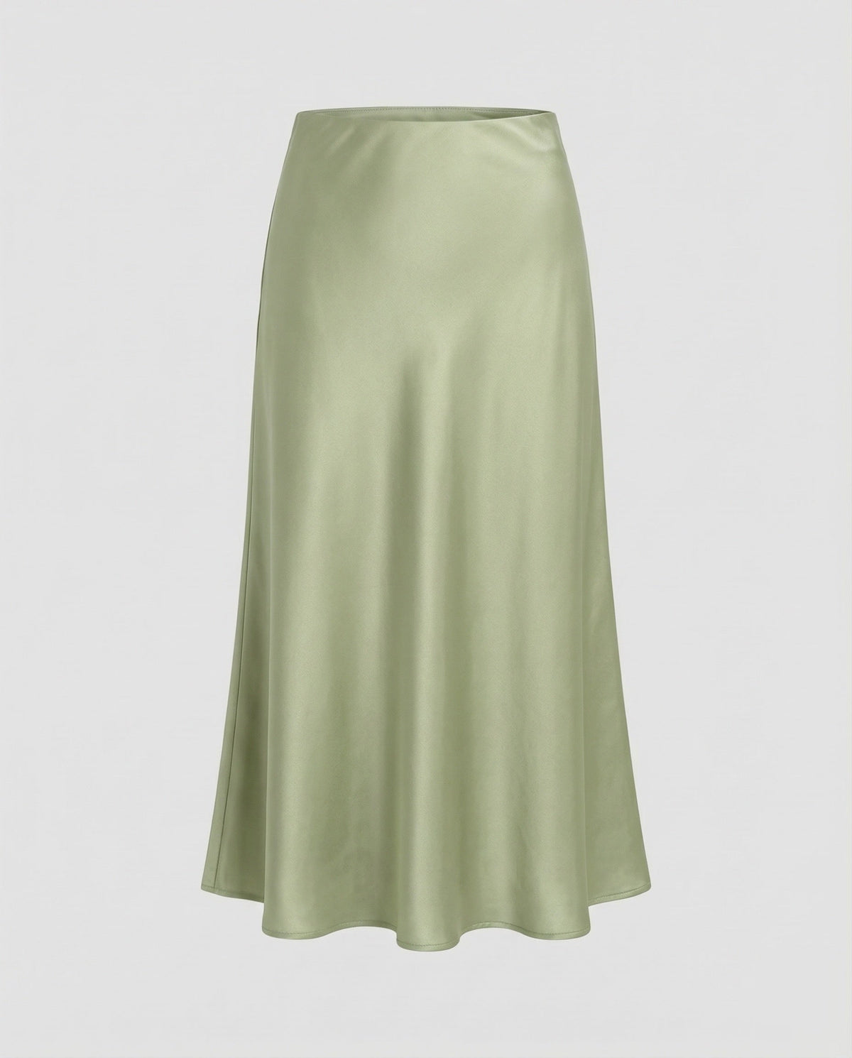 Midi Skirt with Bias Cut and Satin-Look Finish for Women