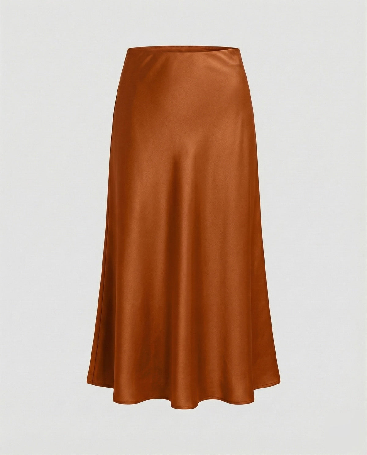 Midi Skirt with Bias Cut and Satin-Look Finish for Women