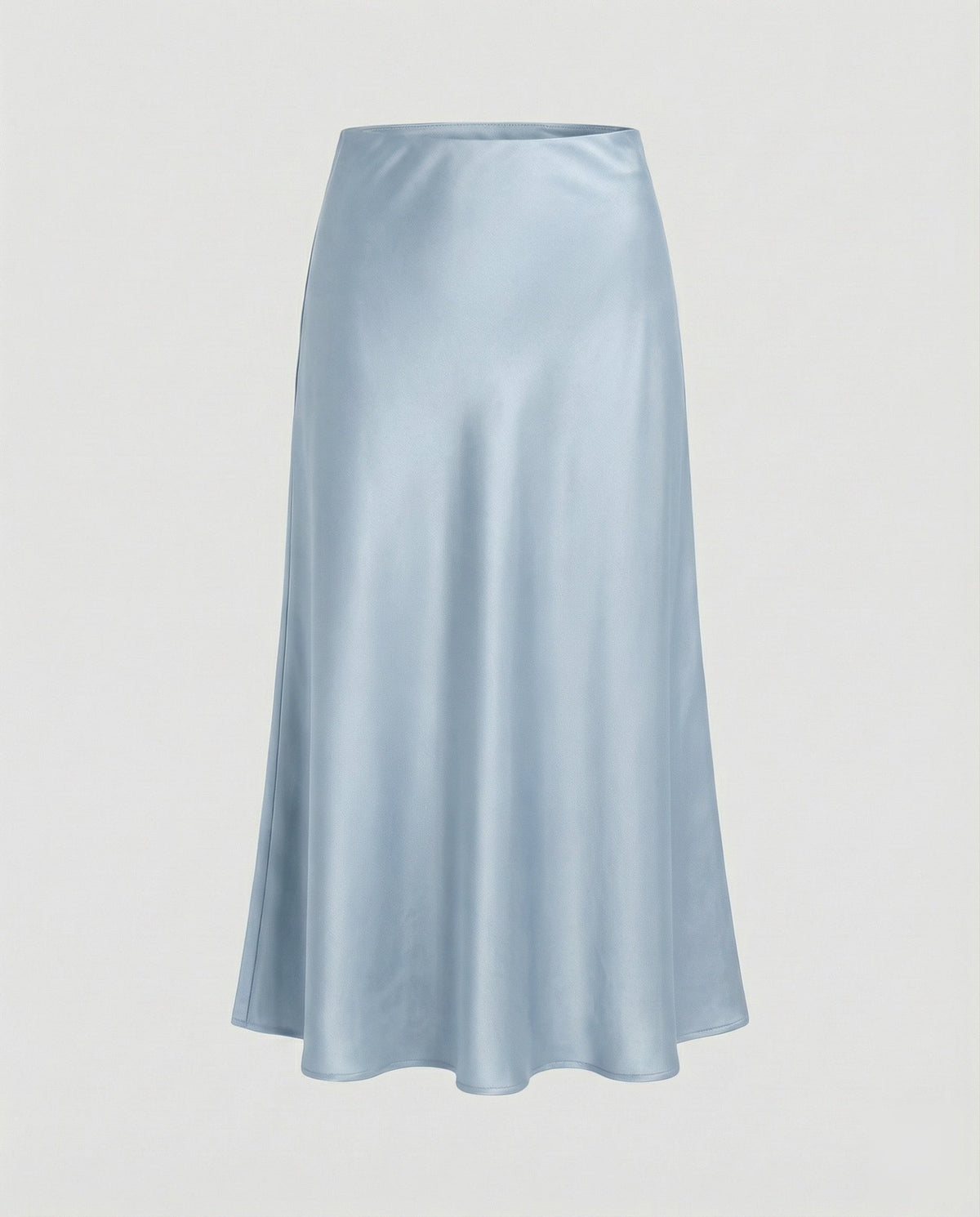Midi Skirt with Bias Cut and Satin-Look Finish for Women