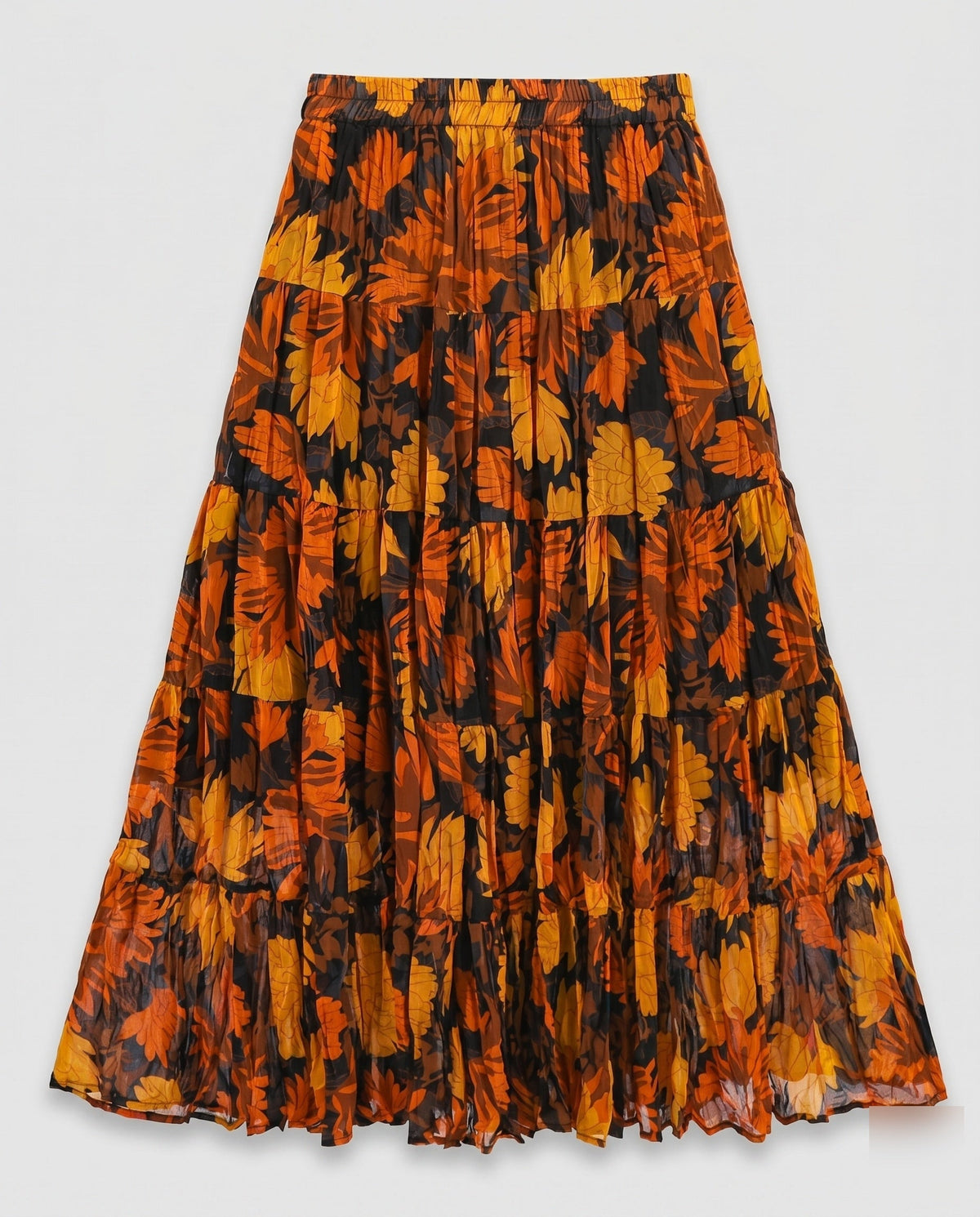 Midi Skirt with Voluminous Pleats for Women