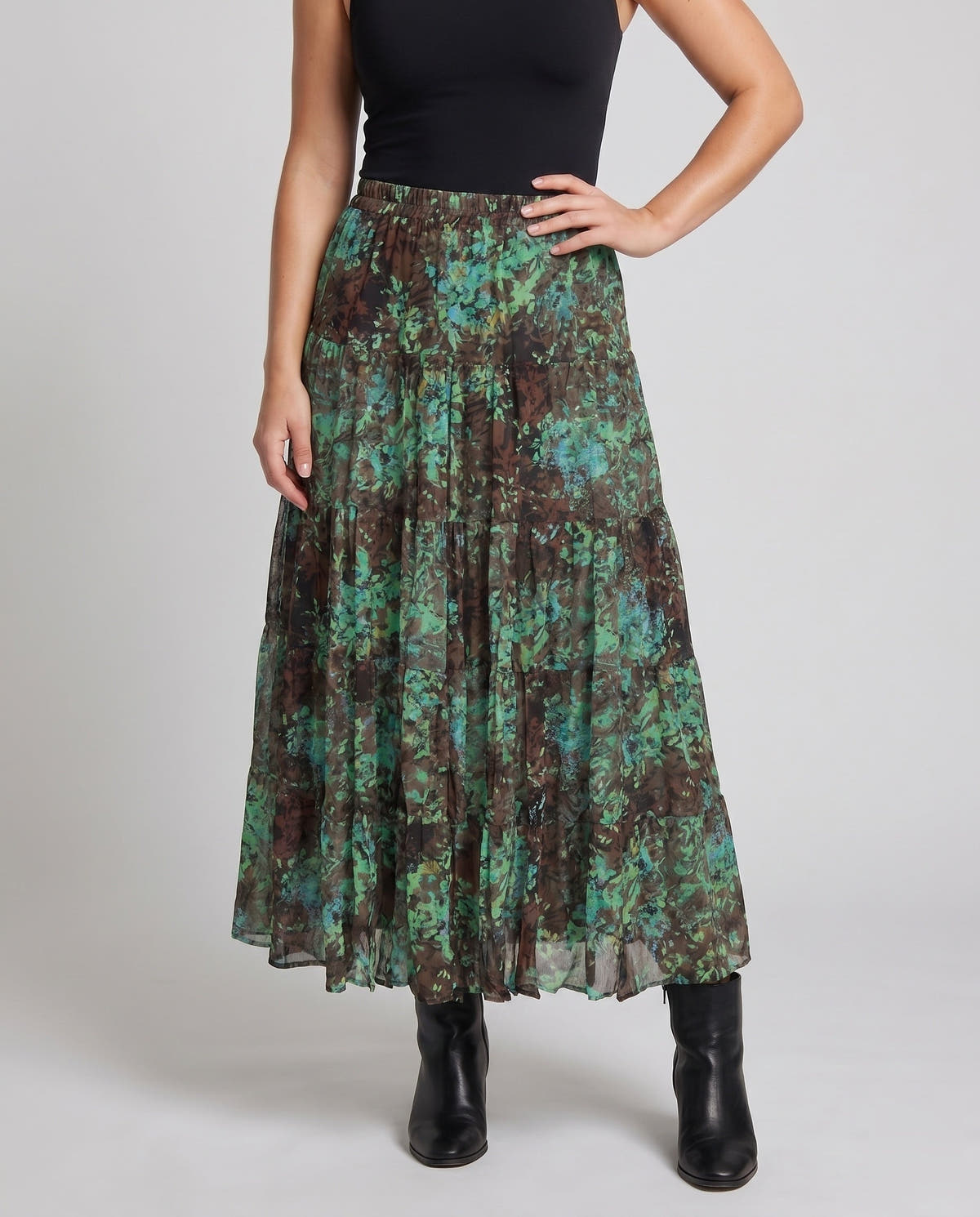 Midi Skirt with Voluminous Pleats for Women