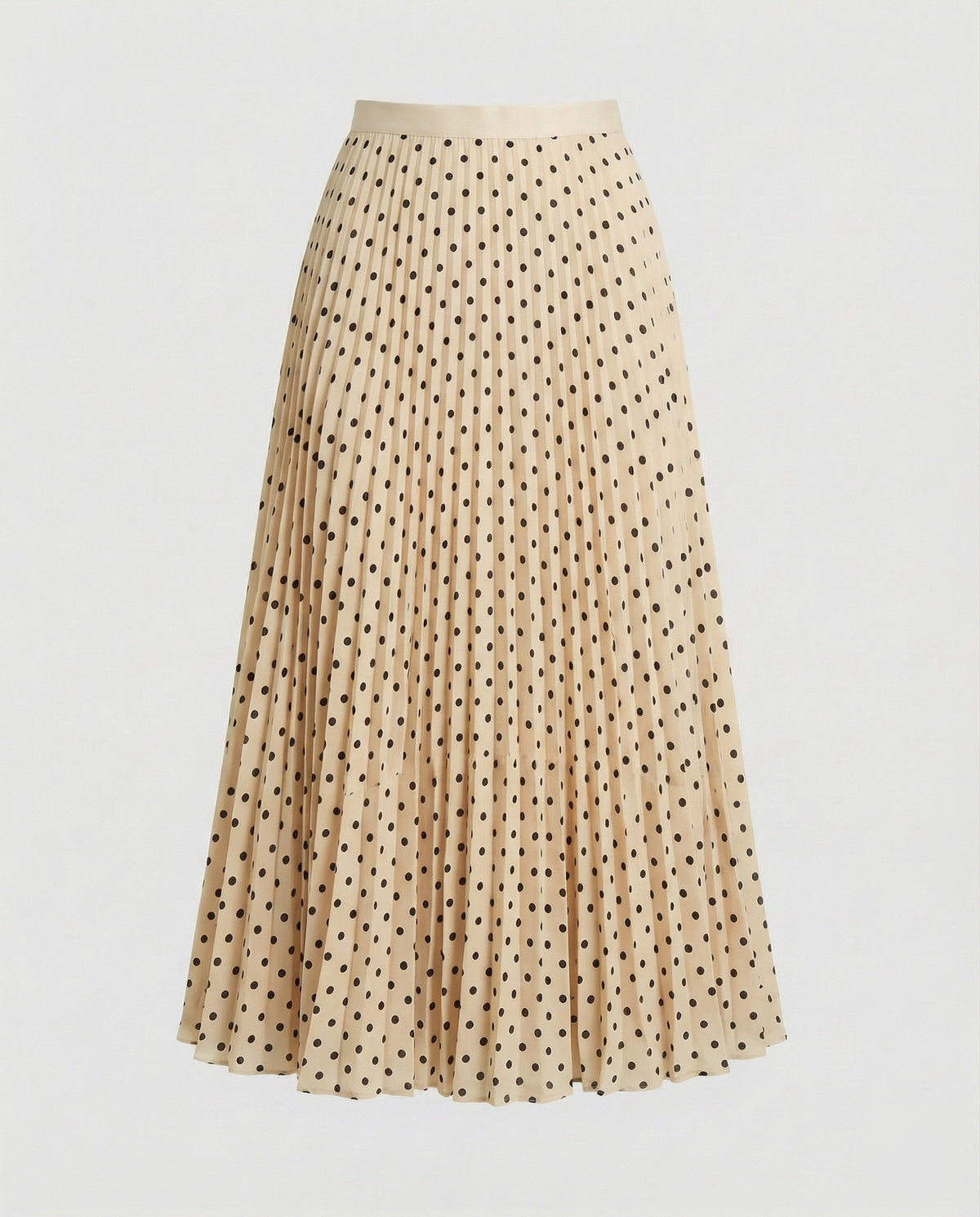 Midi Skirt with Pleats and A-Line Cut for Women