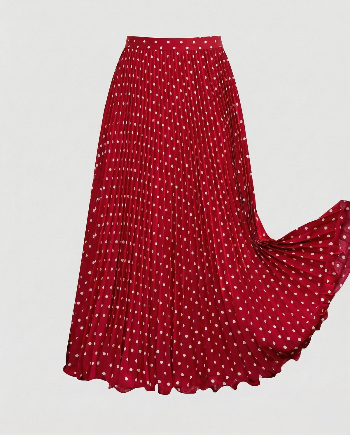 Midi Skirt with Pleats and A-Line Cut for Women