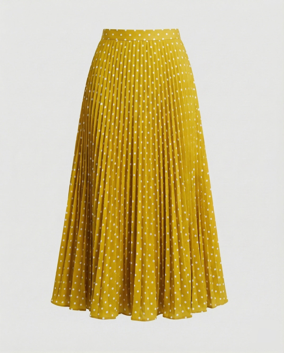 Midi Skirt with Pleats and A-Line Cut for Women