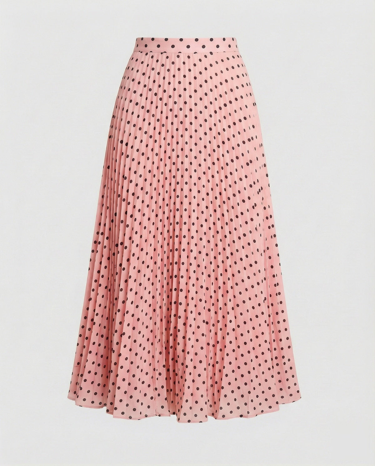 Midi Skirt with Pleats and A-Line Cut for Women