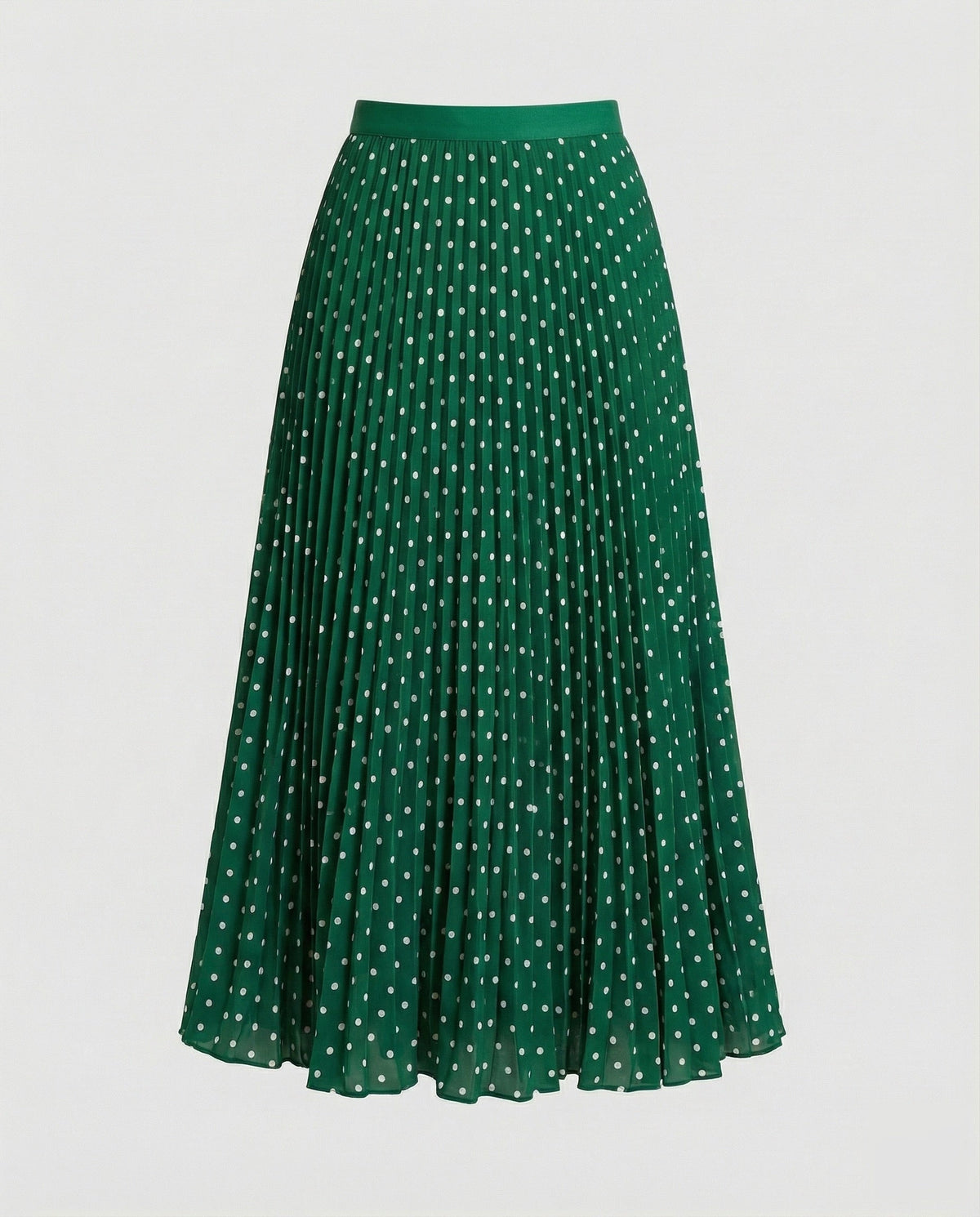 Midi Skirt with Pleats and A-Line Cut for Women