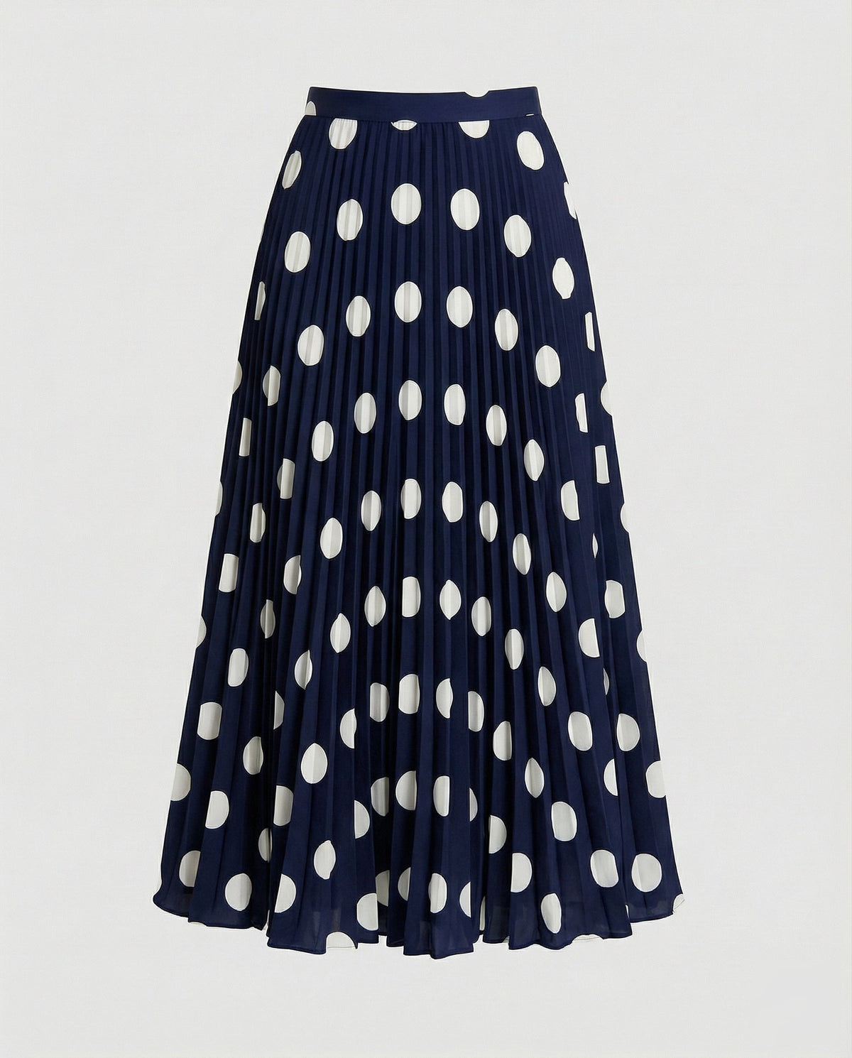 Midi Skirt with Pleats and A-Line Cut for Women