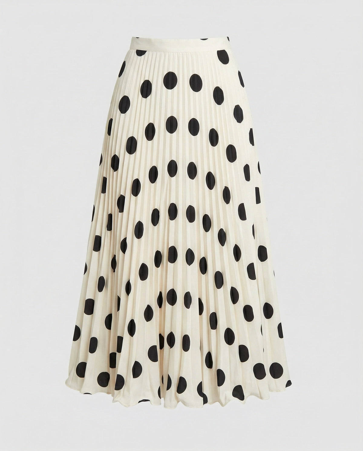 Midi Skirt with Pleats and A-Line Cut for Women
