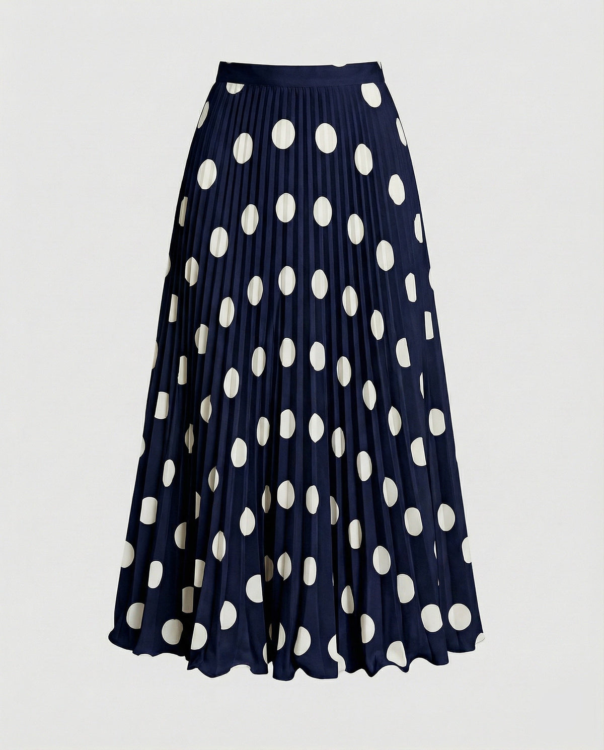 Midi Skirt with Pleats and A-Line Cut for Women