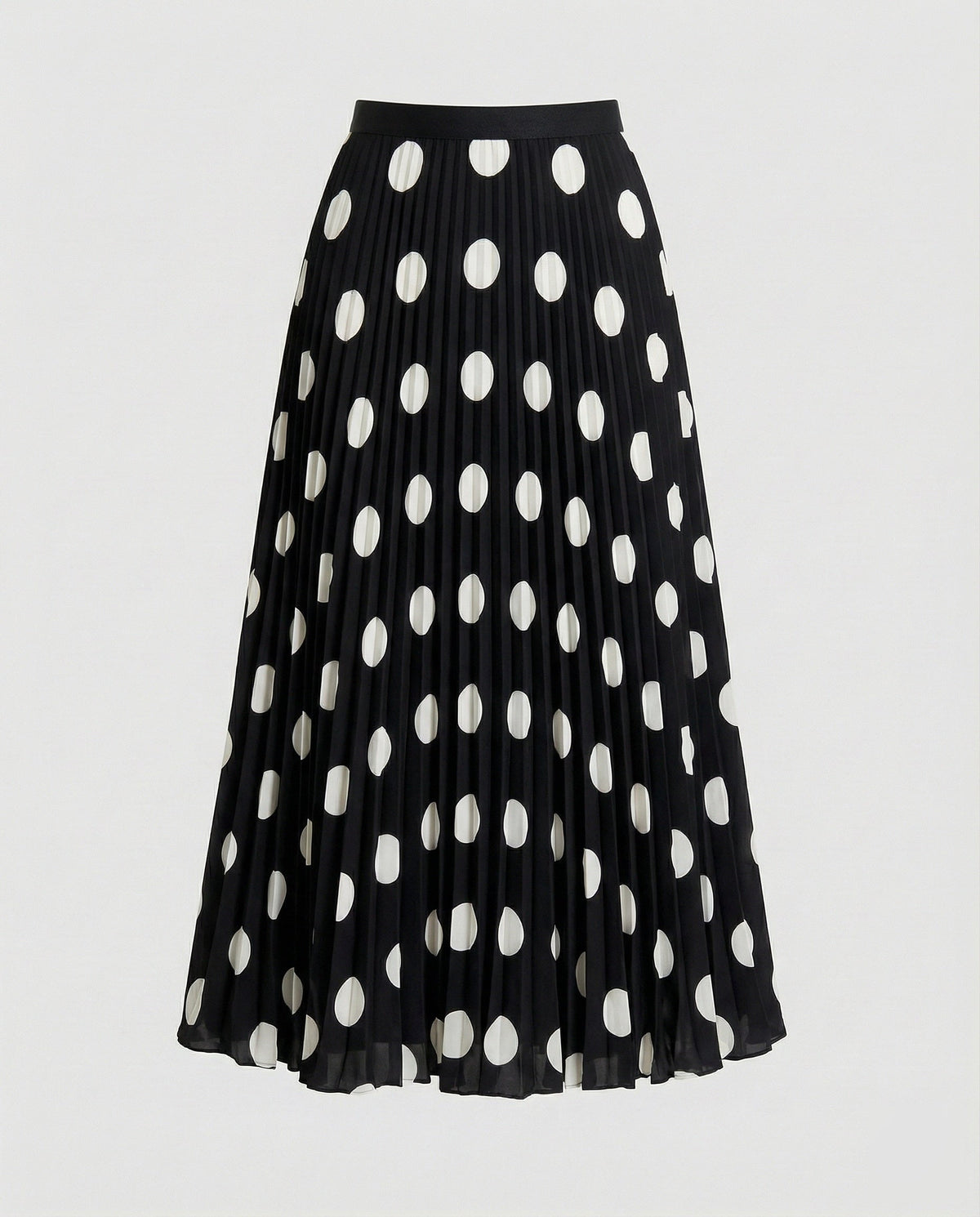 Midi Skirt with Pleats and A-Line Cut for Women
