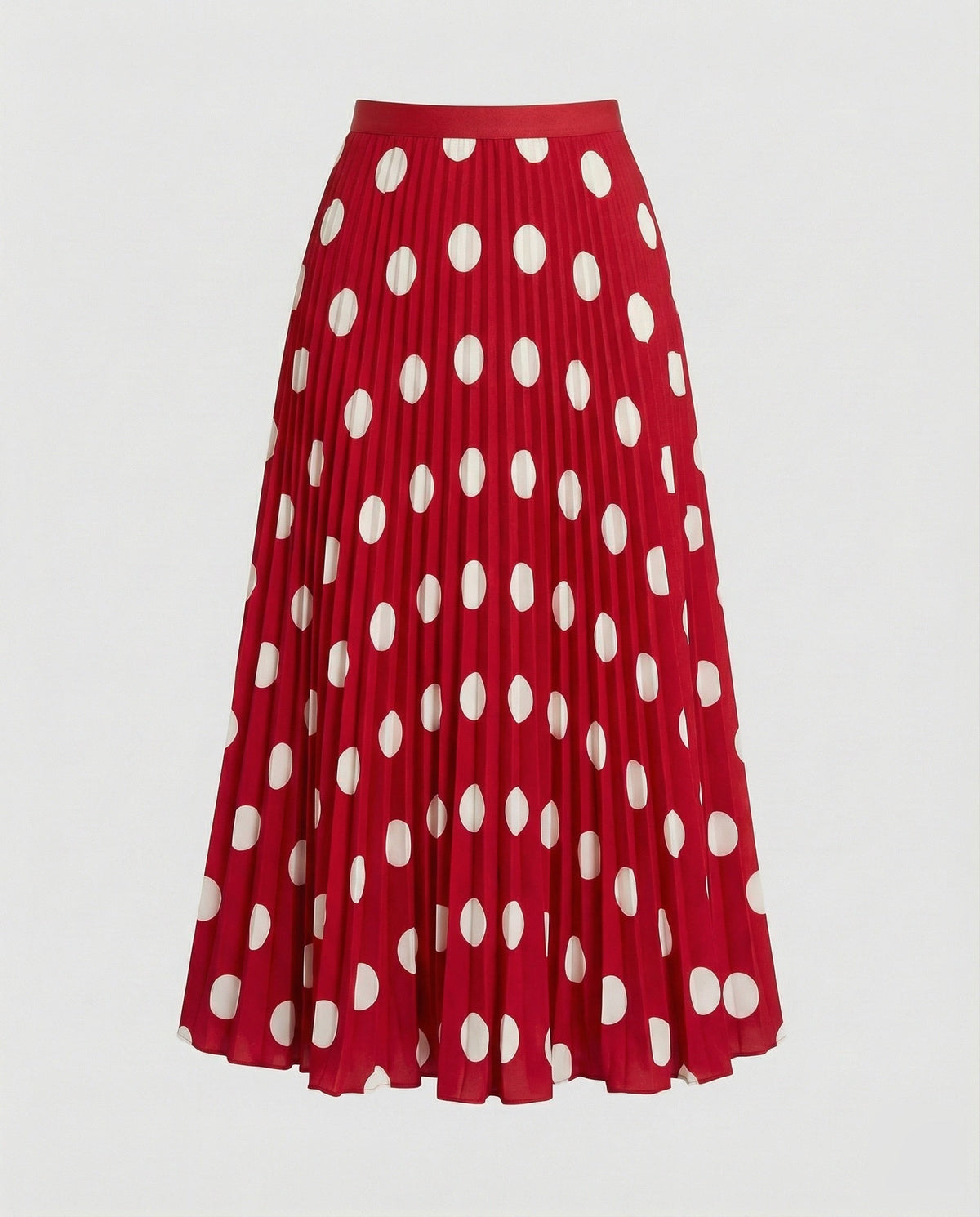 Midi Skirt with Pleats and A-Line Cut for Women