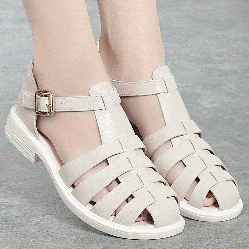 Sandals with Adjustable Ankle Straps and Buckles for Women