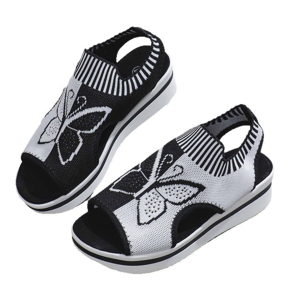 Sandals with Platform Sole and Butterfly Design for Women