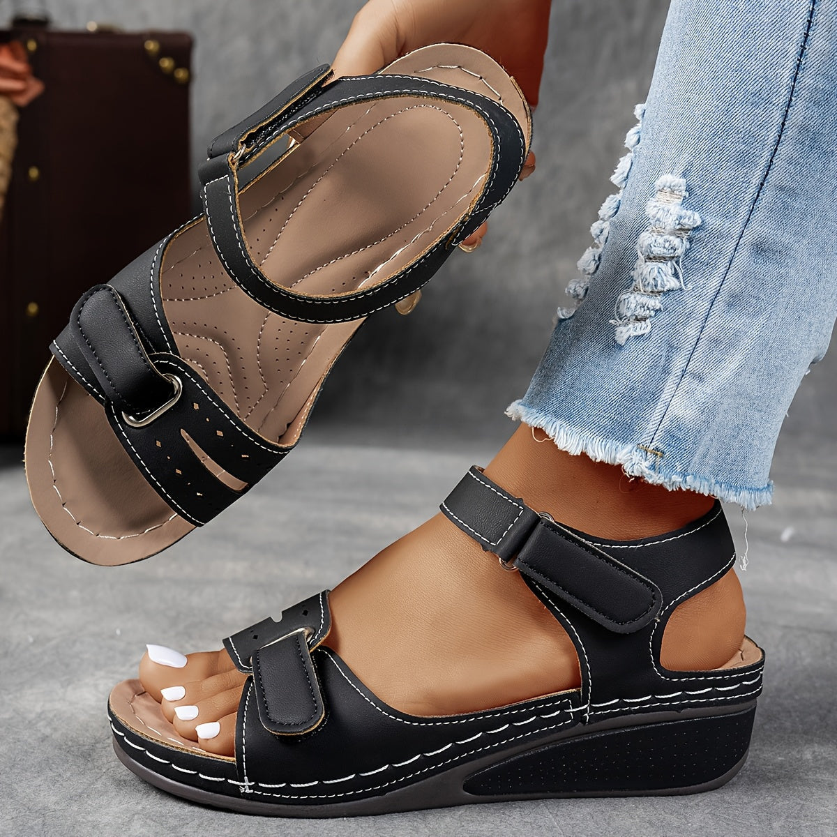 Sandals with Platform Wedge and Open Toe for Women