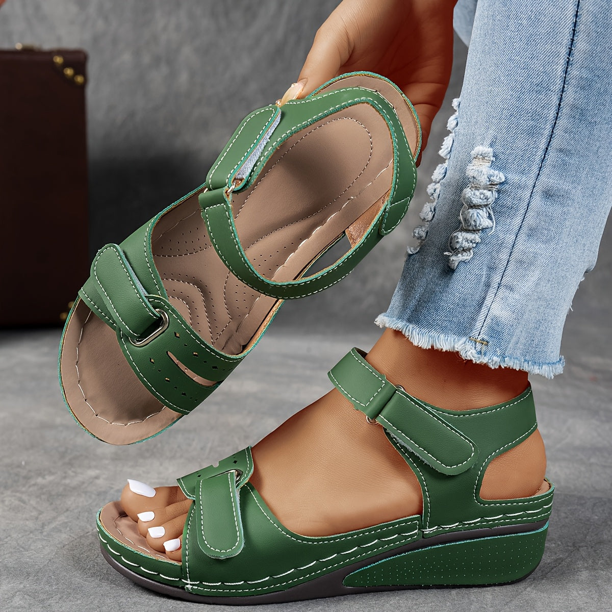 Sandals with Platform Wedge and Open Toe for Women