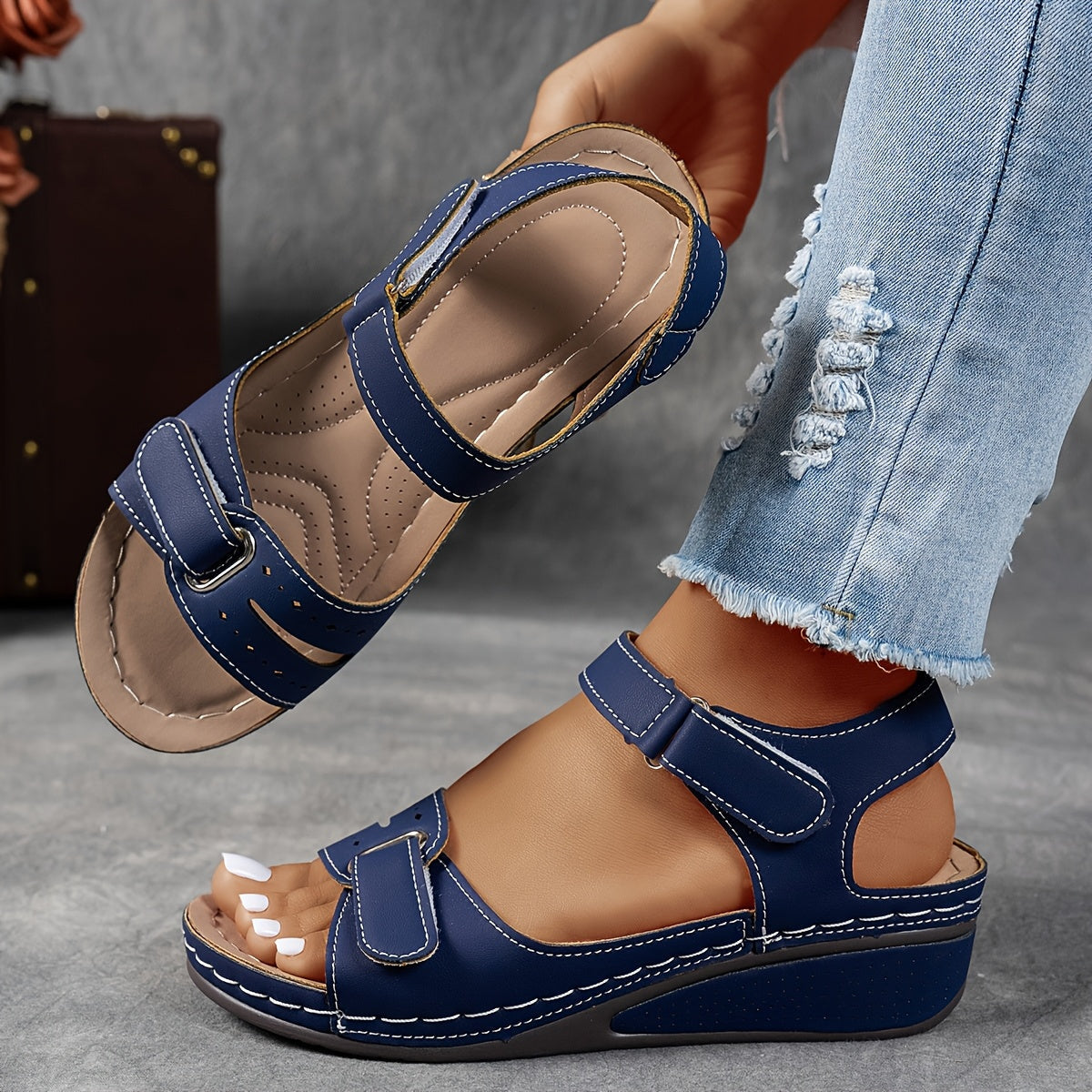 Sandals with Platform Wedge and Open Toe for Women