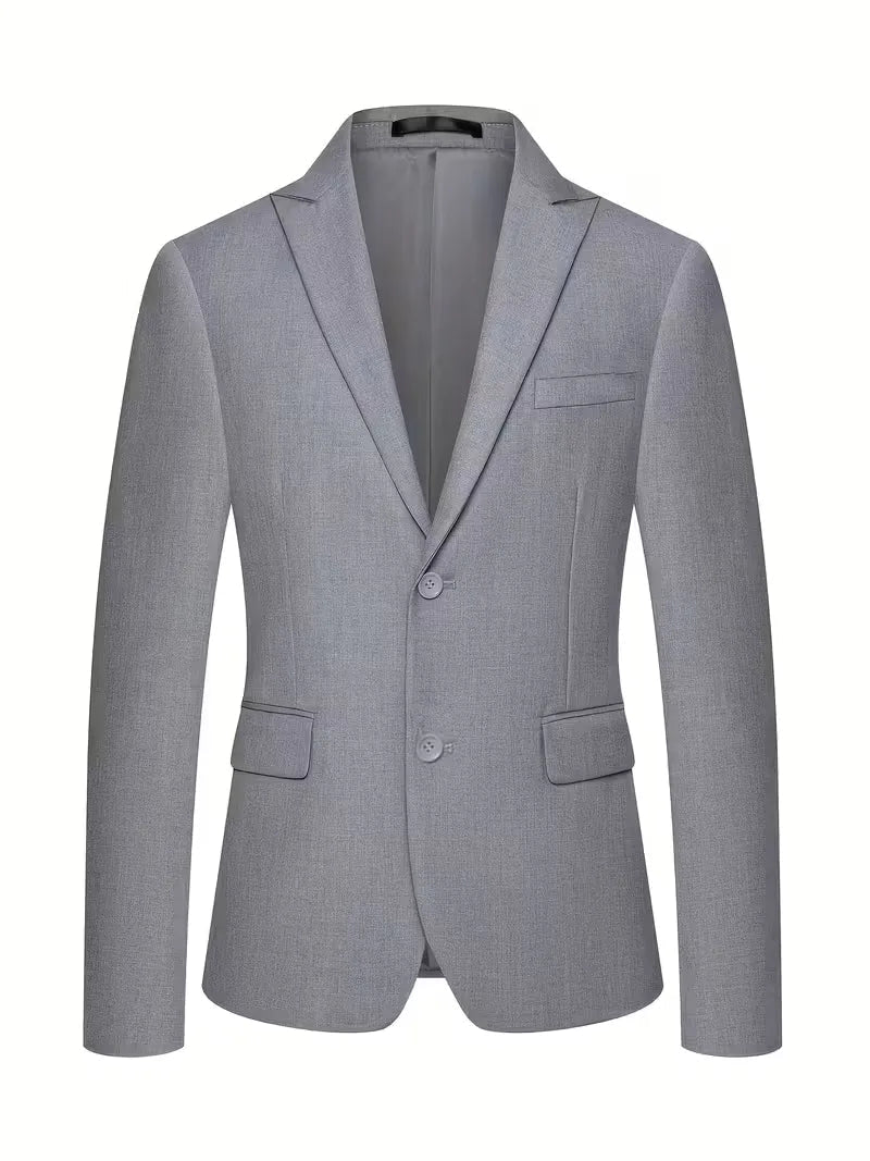 Men's Slim Fit Three-Piece Suit with Double-Breasted Waistcoat