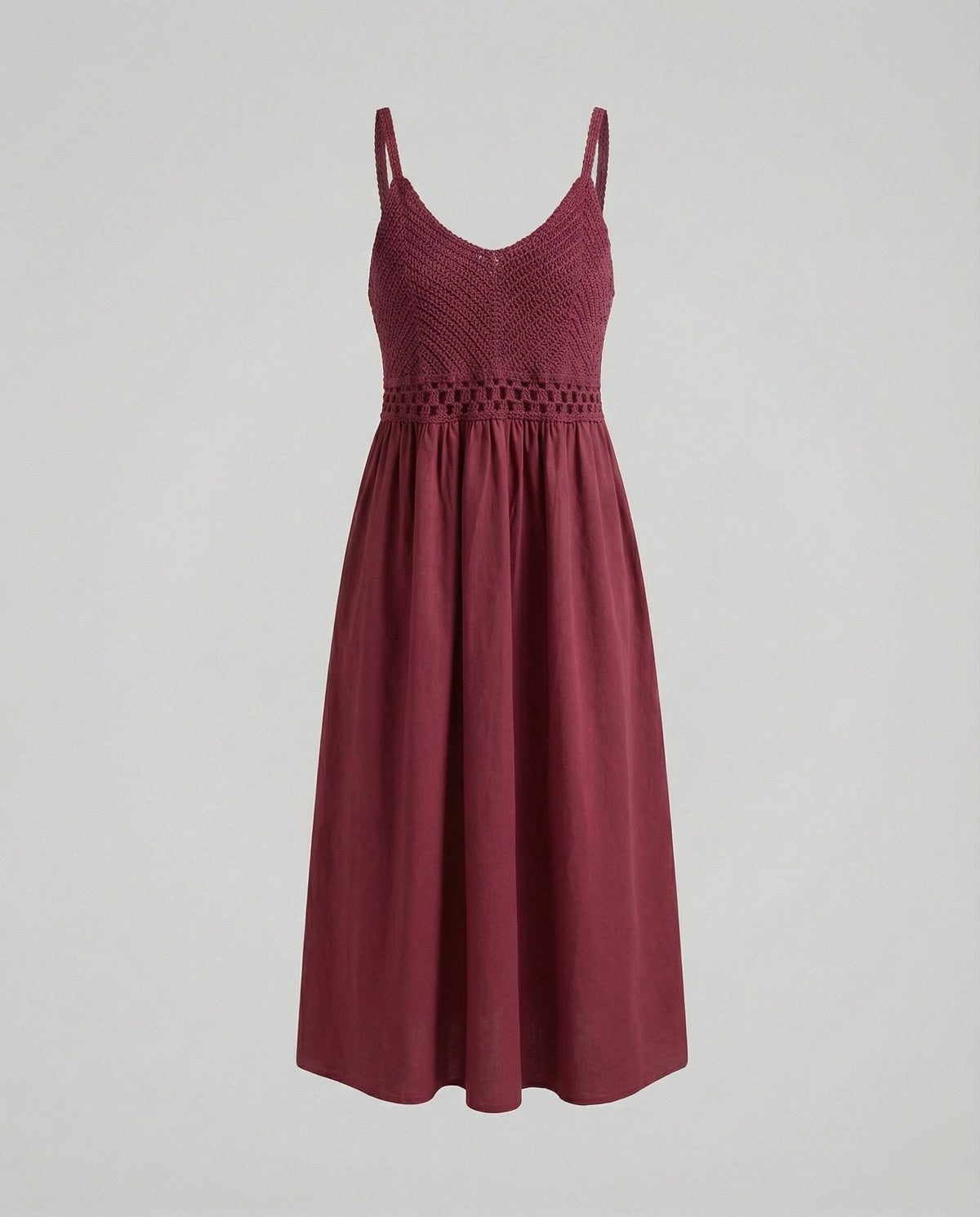 Summer Dress with Crochet and Floral Embroidery for Women