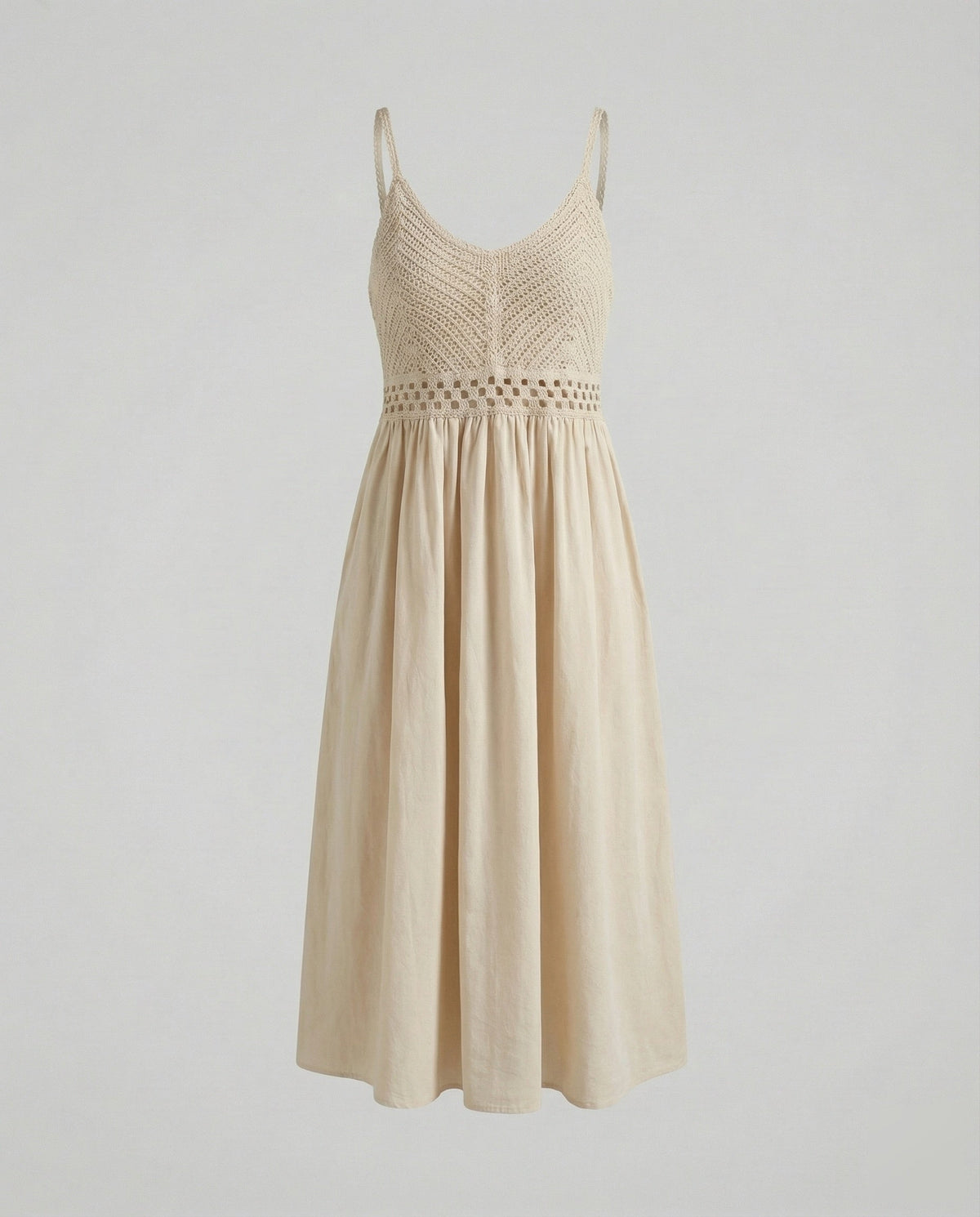 Summer Dress with Crochet and Floral Embroidery for Women
