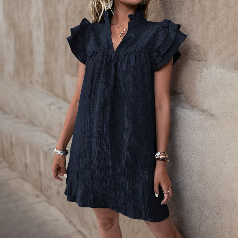Summer Dress with Ruffle Sleeves and Loose Fit for Women