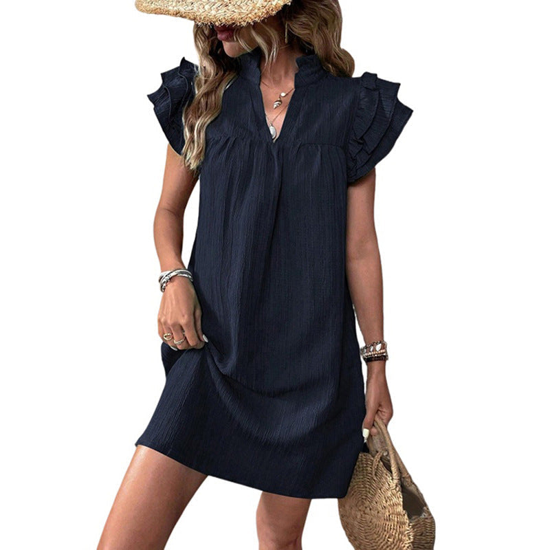 Summer Dress with Ruffle Sleeves and Loose Fit for Women