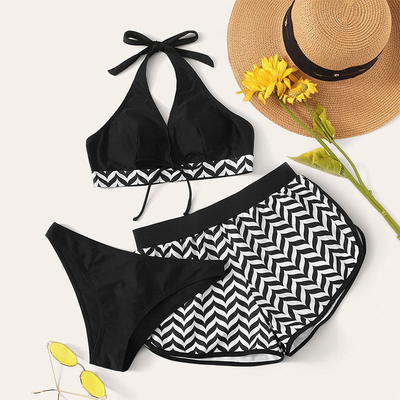Bikini Set with V-Neck and Tie Neck for Women