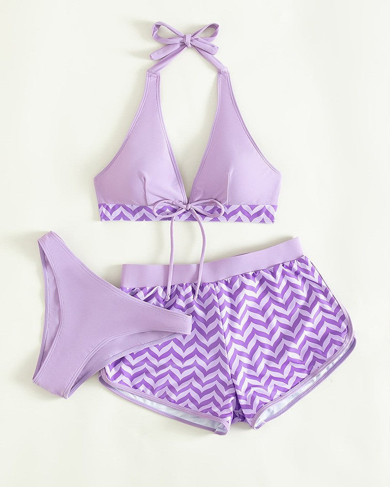 Bikini Set with V-Neck and Tie Neck for Women