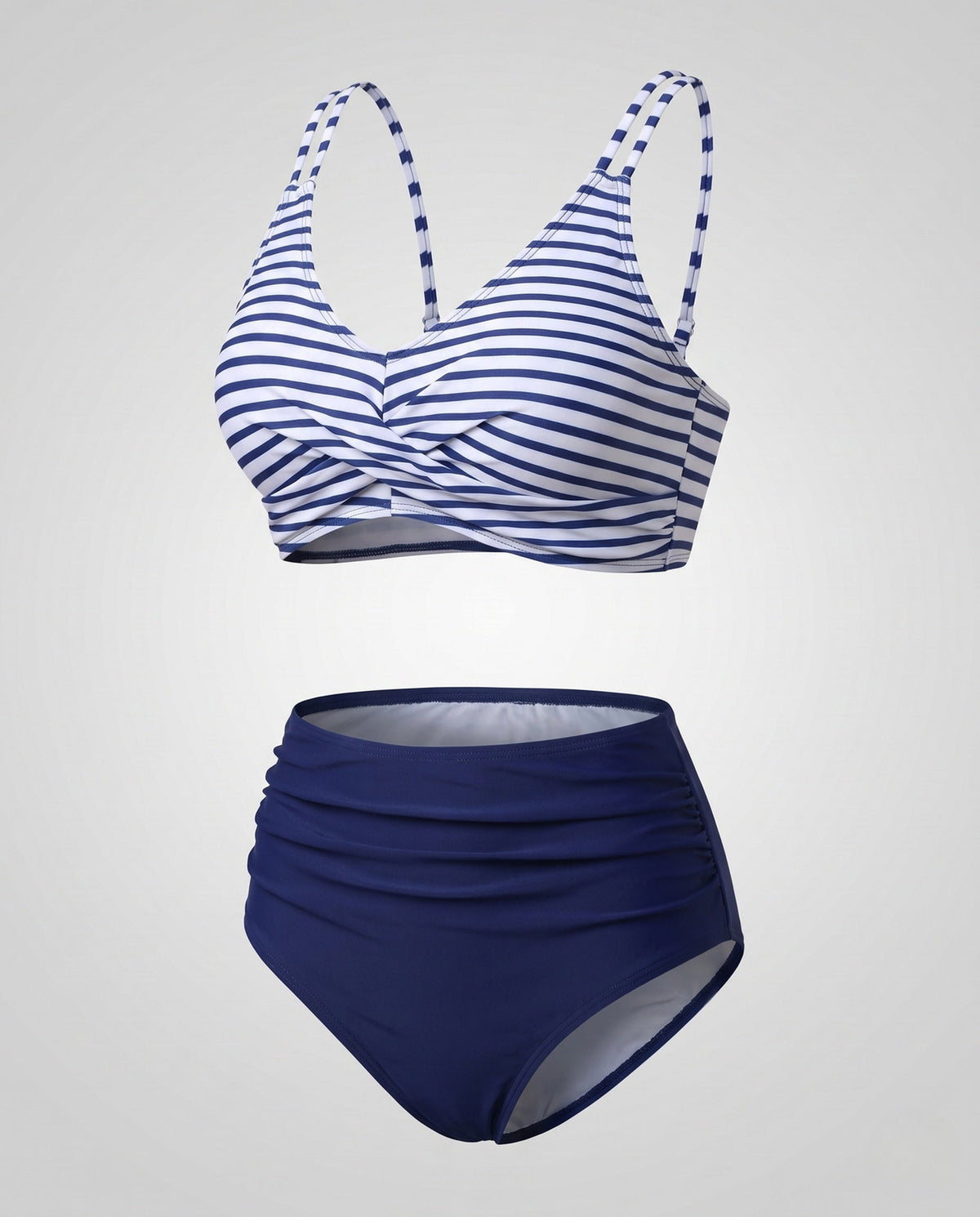 Bikini with High Waist and Ruched Top for Women