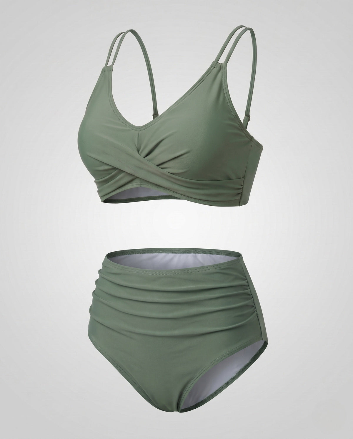Bikini with High Waist and Ruched Top for Women