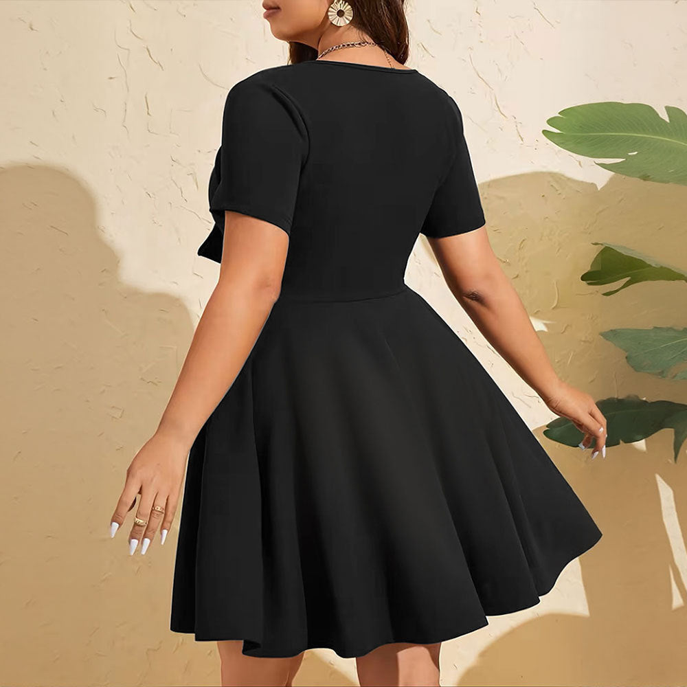 Cocktail Dress with Bow Detail and Fitted Waist for Women
