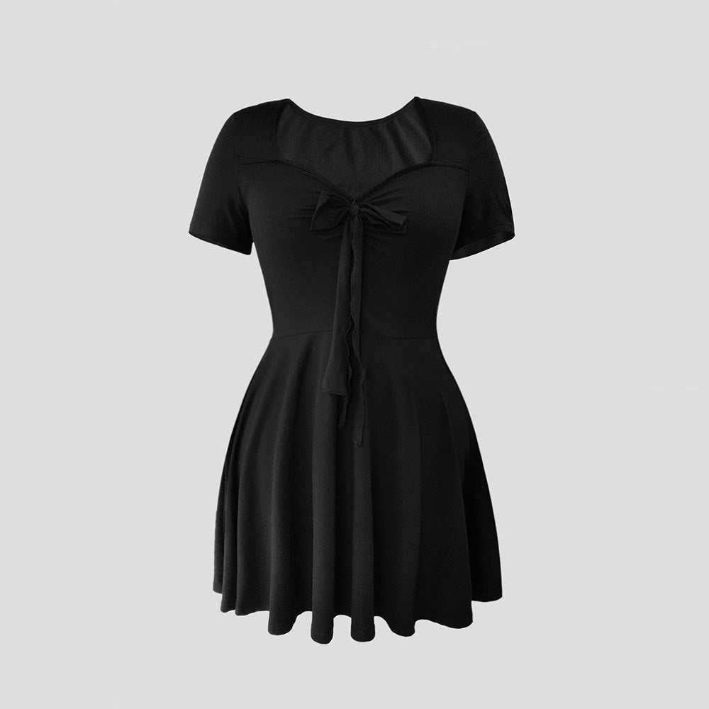 Cocktail Dress with Bow Detail and Fitted Waist for Women