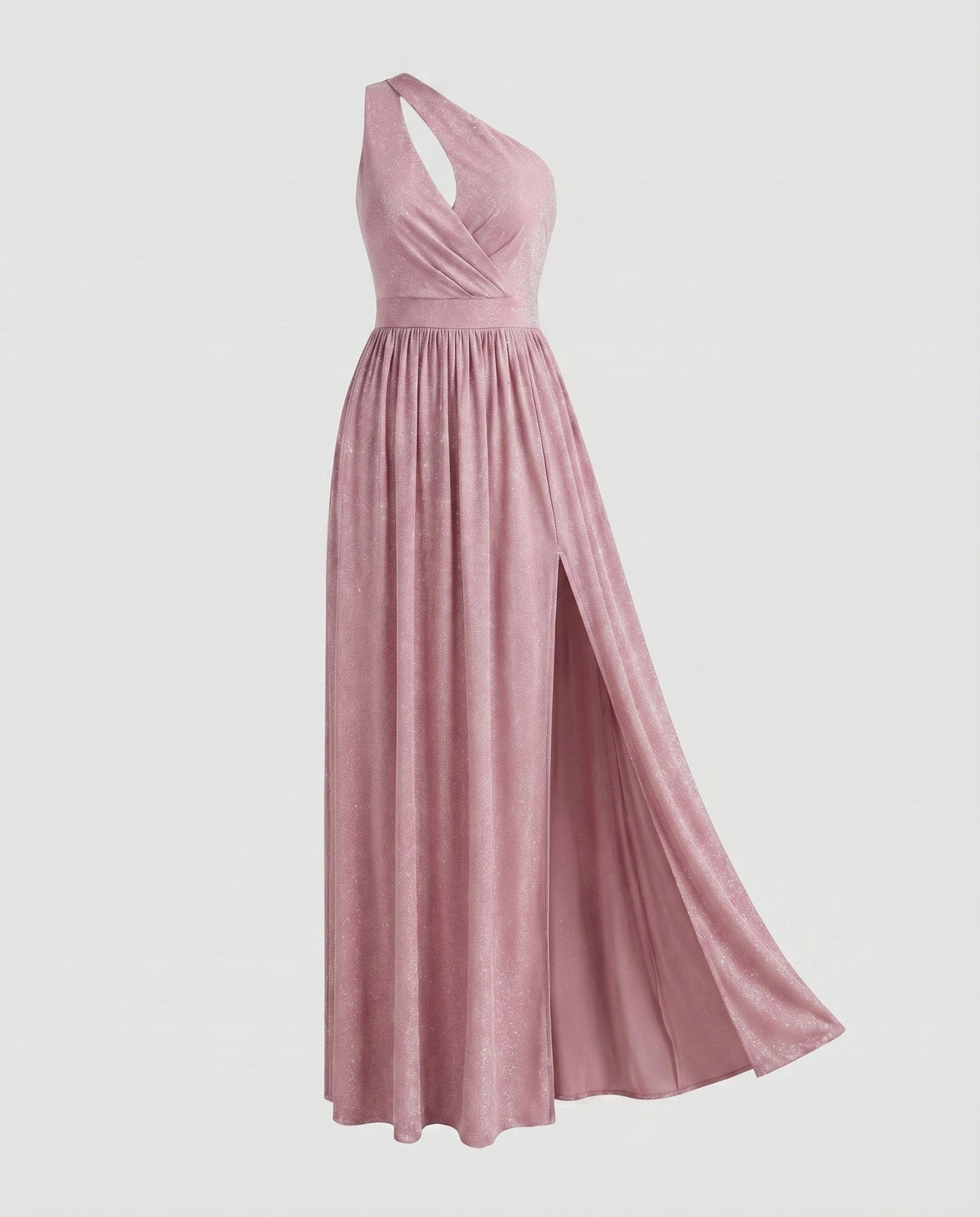 Cocktail Dress with One-Shoulder Neckline and Slit for Women