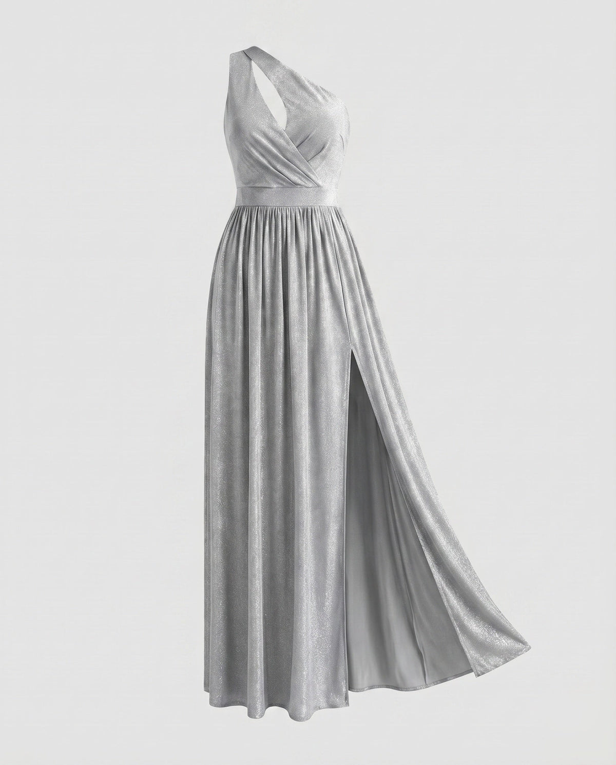 Cocktail Dress with One-Shoulder Neckline and Slit for Women