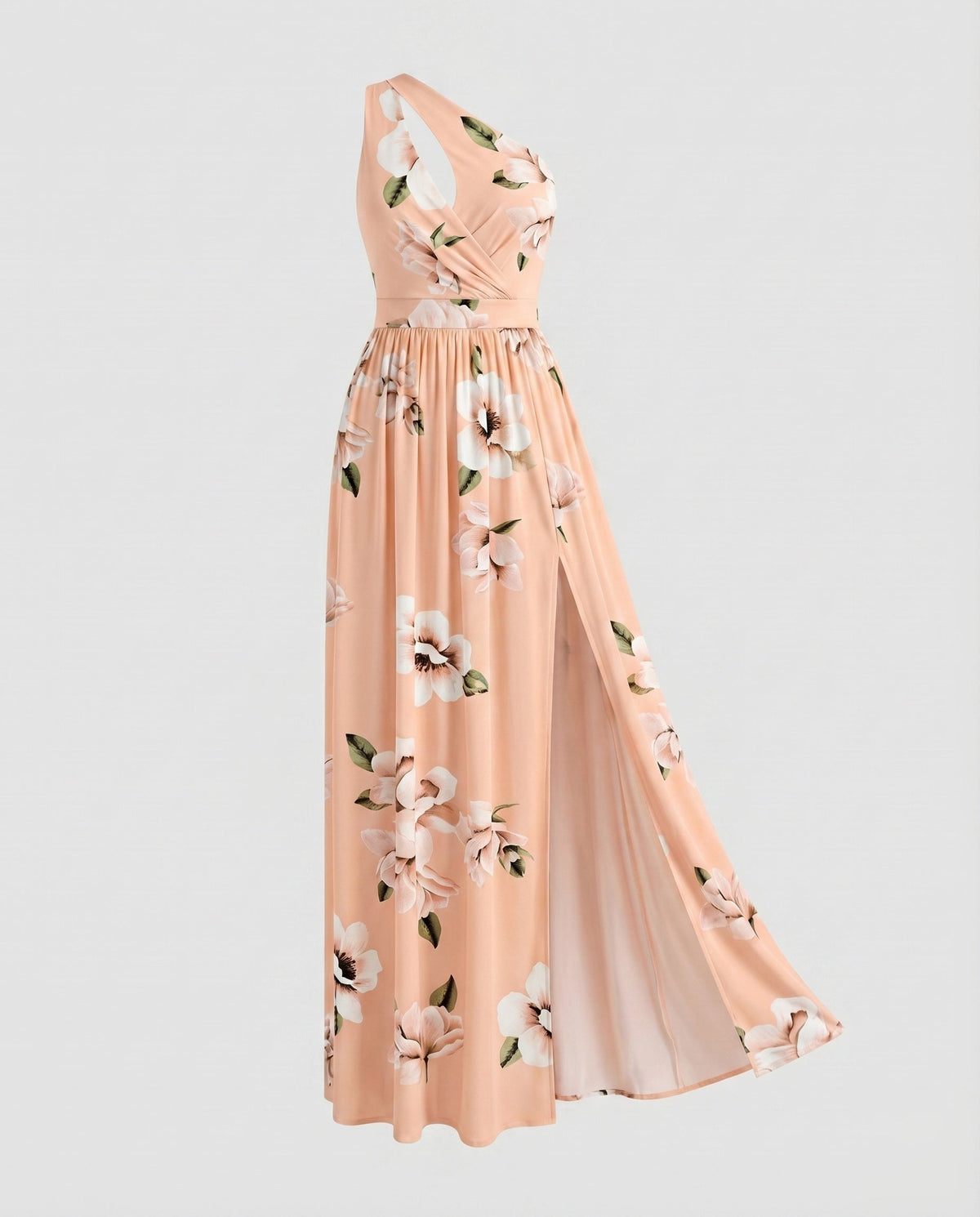Cocktail Dress with One-Shoulder Neckline and Slit for Women