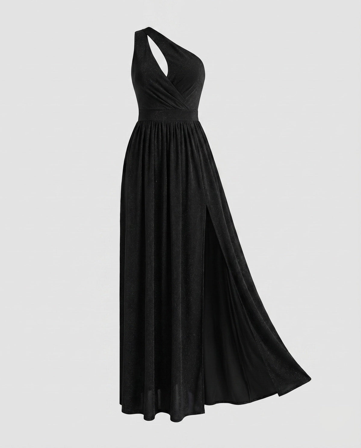 Cocktail Dress with One-Shoulder Neckline and Slit for Women