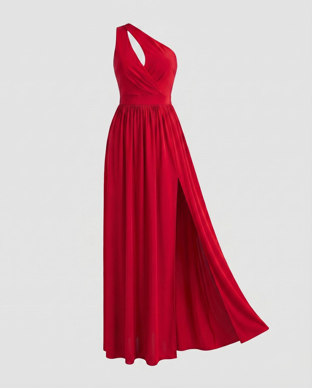 Cocktail Dress with One-Shoulder Neckline and Slit for Women