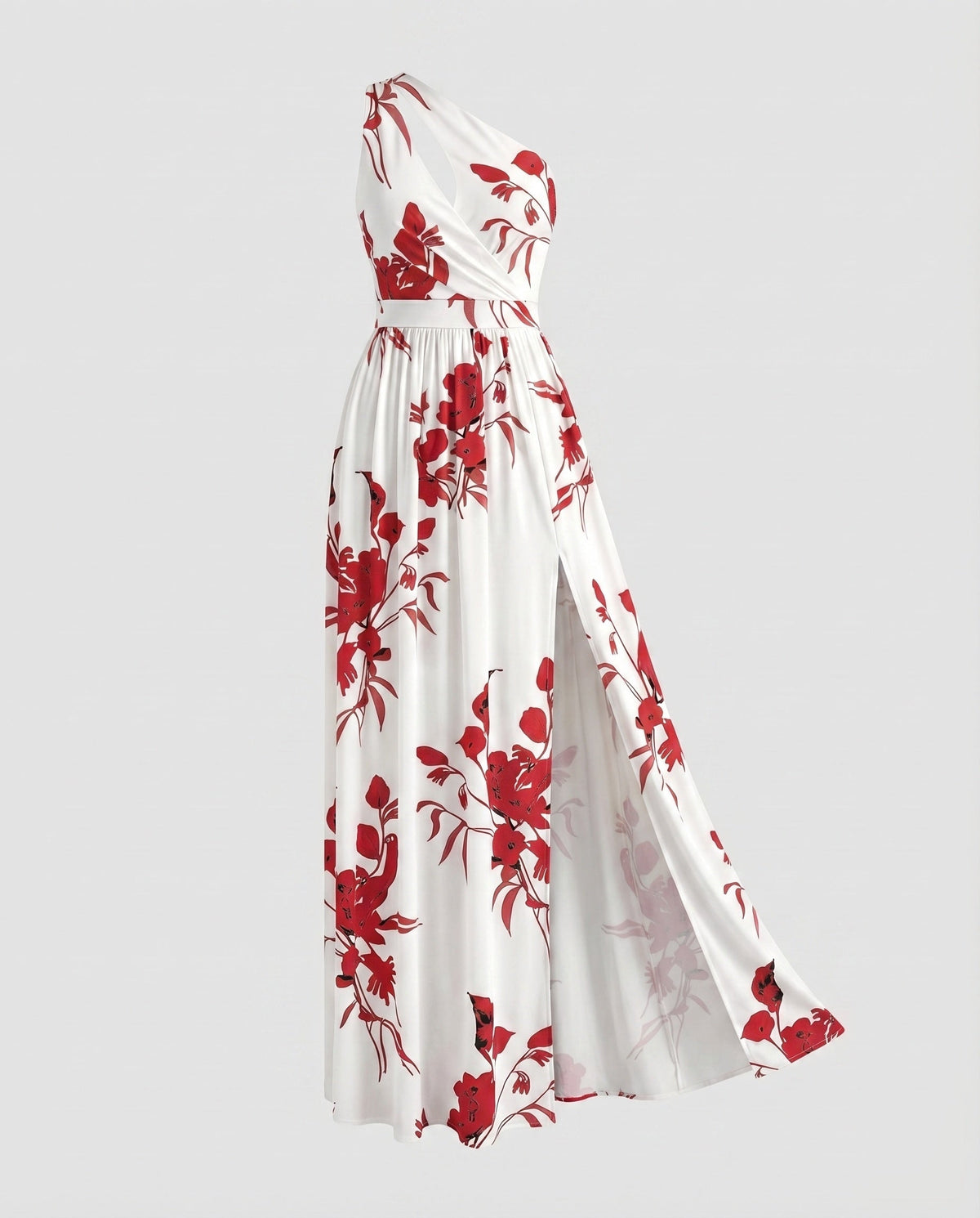 Cocktail Dress with One-Shoulder Neckline and Slit for Women