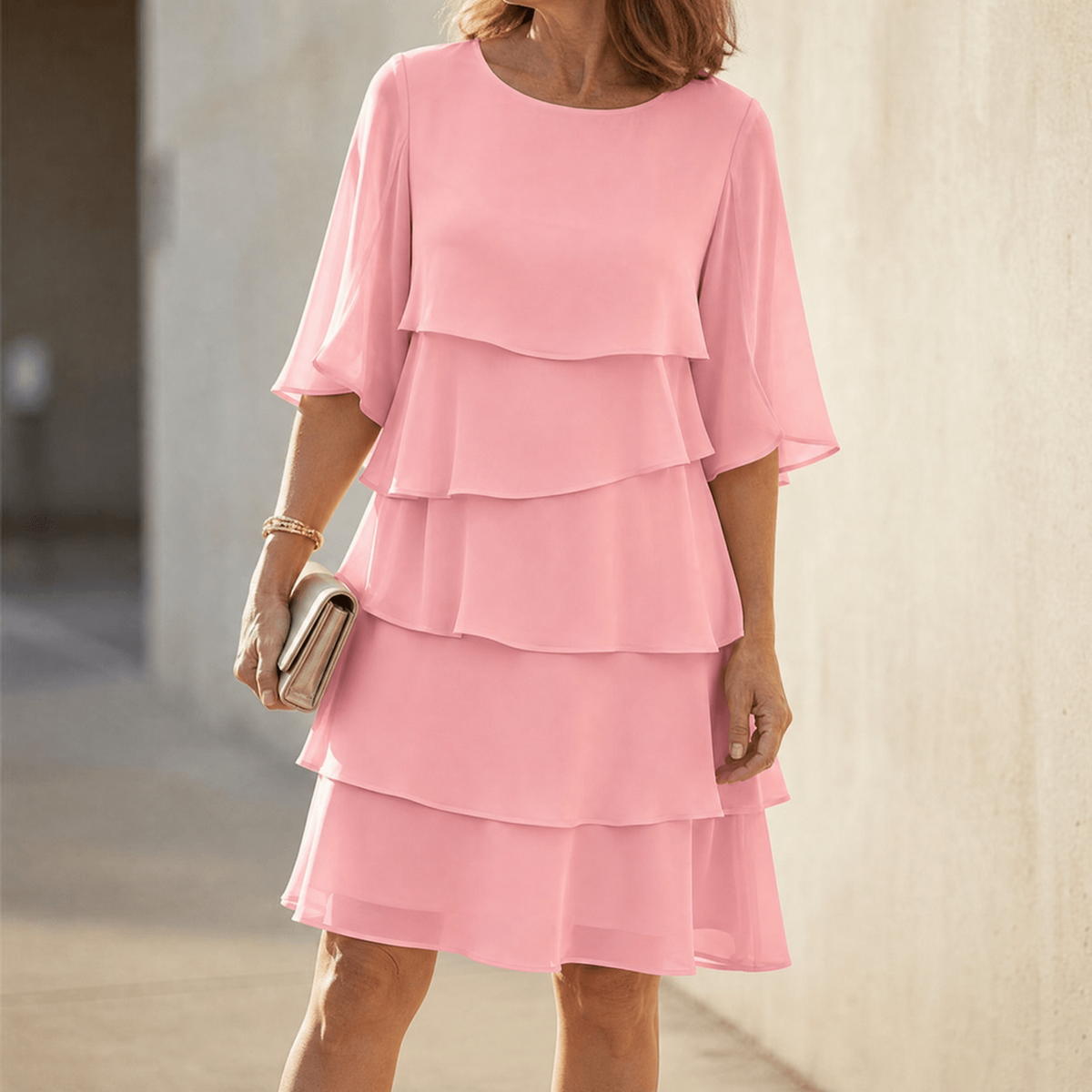 Dresses with Tiered Ruffles and Flutter Sleeves for Women