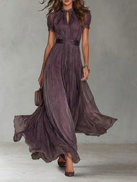 Formal Dress with Lace Trim and Maxi Hem for Women