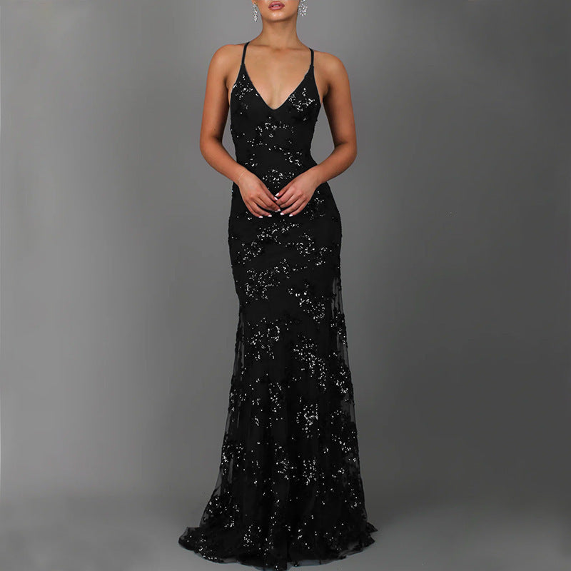 Formal Dress with Sequins and Mermaid Skirt for Women