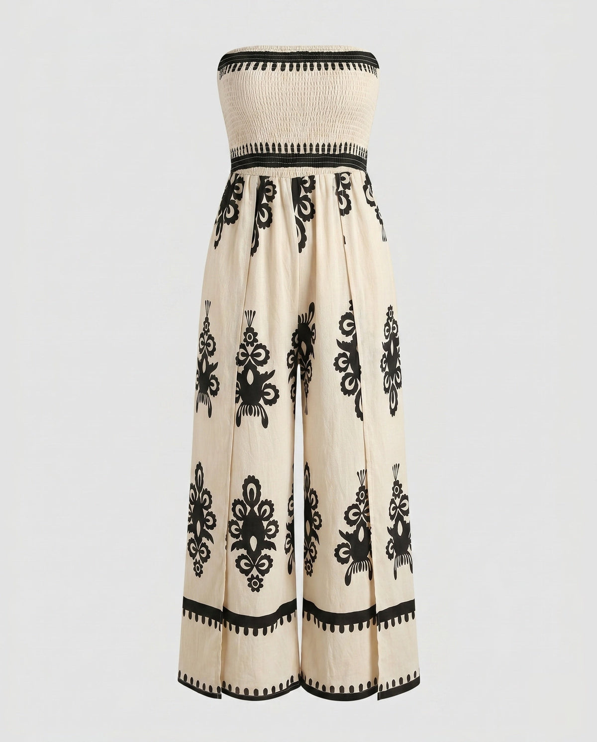 Jumpsuit with Embroidery and Elasticated Top for Women