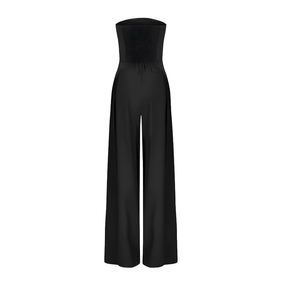 Jumpsuit with Strapless Neckline and Wide Legs for Women