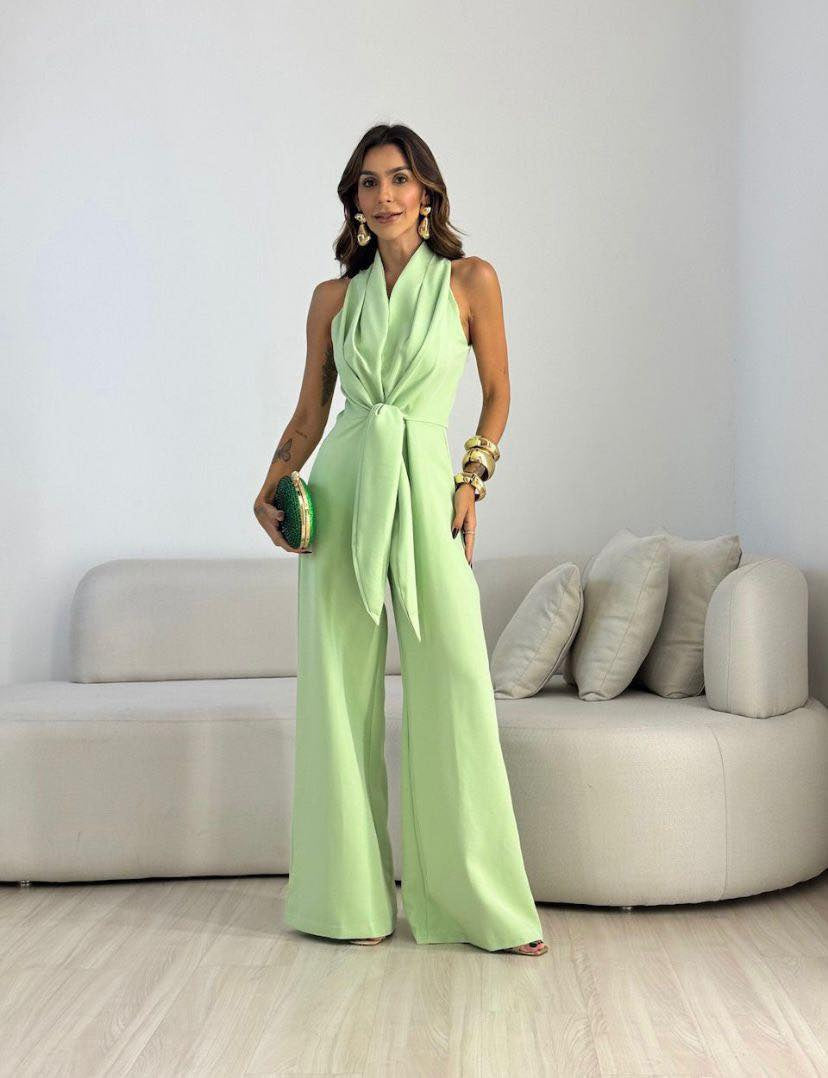 Jumpsuit with Wide Legs and Belted Waist for Women