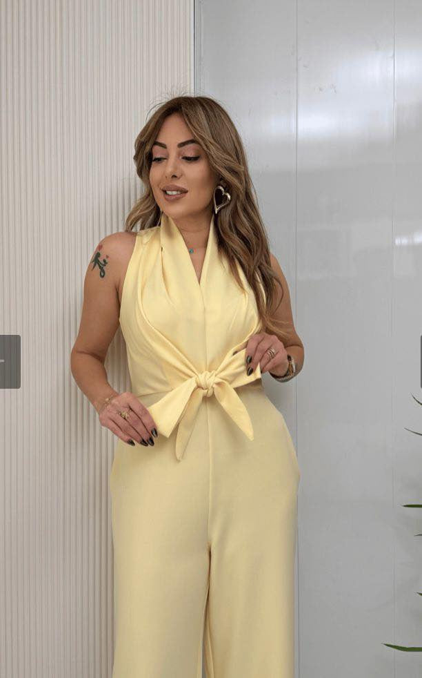 Jumpsuit with Wide Legs and Belted Waist for Women