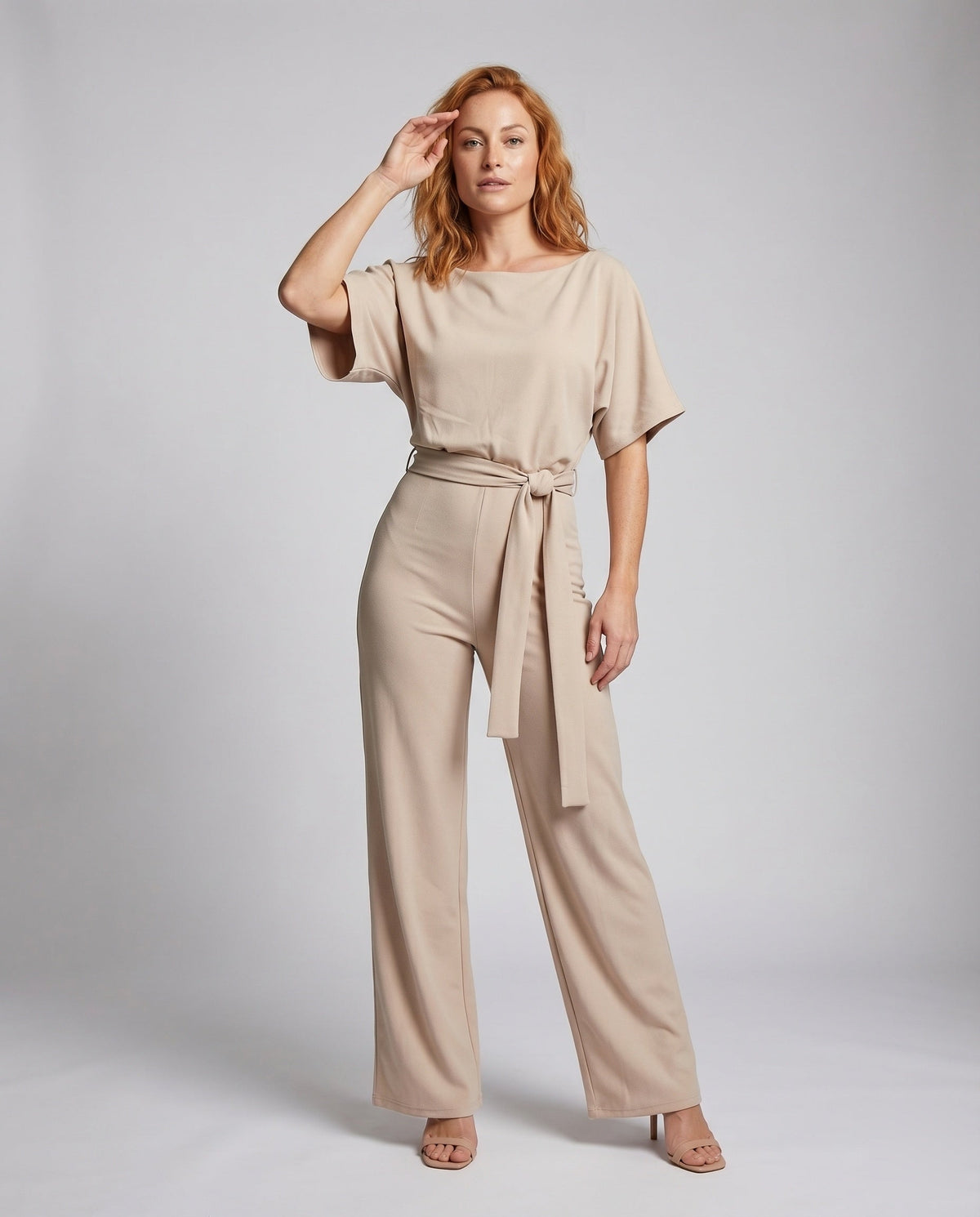 Jumpsuit with Wide Legs and Waist Tie for Women