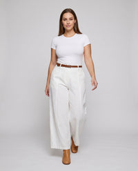 Linen Pants with Detachable Belt for Women