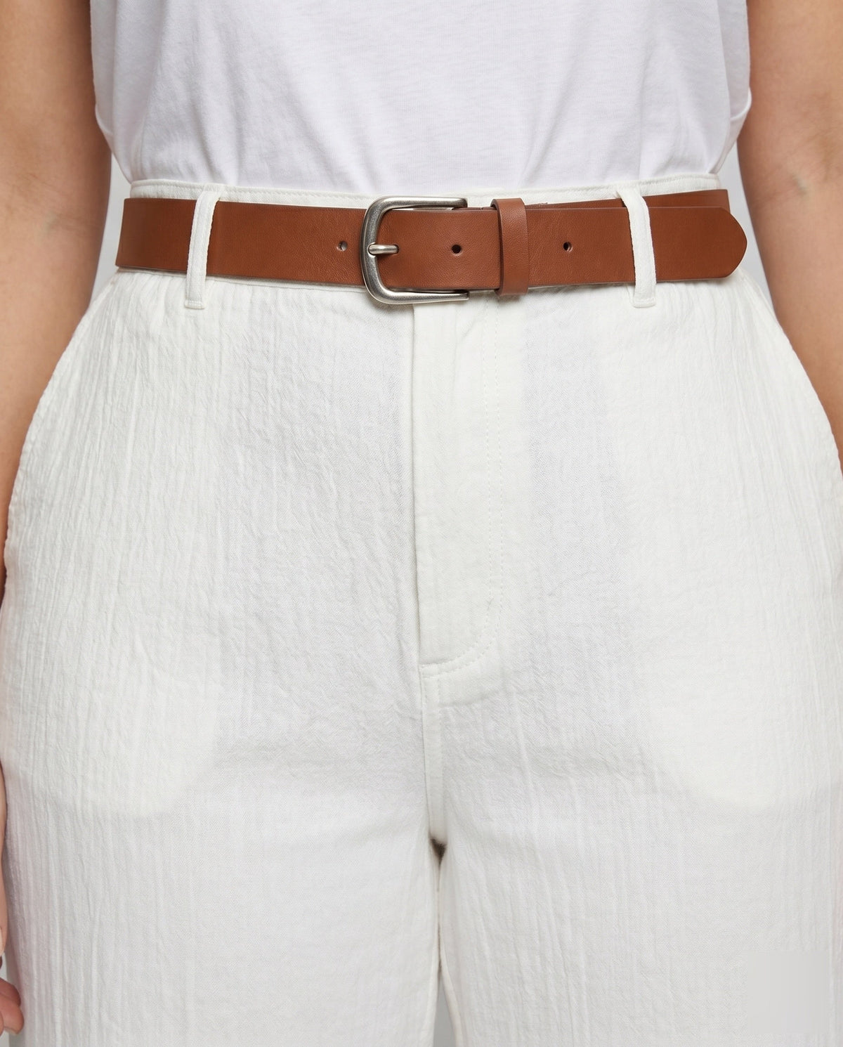 Linen Pants with Detachable Belt for Women